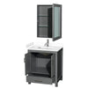 Custom image for Dark Gray with Brushed Chrome Trim / White Cultured Marble, Rectangular Sink / Medicine Cabinet
