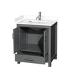 Custom image for Dark Gray with Brushed Chrome Trim / White Cultured Marble, Rectangular Sink / No Mirror