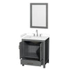 Custom image for Dark Gray with Brushed Chrome Trim / White Cultured Marble, Rectangular Sink / 24