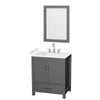Custom image for Dark Gray with Brushed Chrome Trim / White Cultured Marble, Rectangular Sink / 24