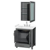 Custom image for Dark Gray with Brushed Chrome Trim / White Cultured Marble, Rectangular Sink / Medicine Cabinet