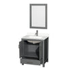 Custom image for Dark Gray with Brushed Chrome Trim / White Quartz, Rectangular Sink / 24