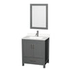 Custom image for Dark Gray with Brushed Chrome Trim / White Quartz, Rectangular Sink / 24