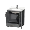 Custom image for Dark Gray with Brushed Chrome Trim / White Quartz, Rectangular Sink / No Mirror