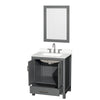 Custom image for Dark Gray with Brushed Chrome Trim / White Quartz, Rectangular Sink / 24