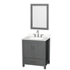 Custom image for Dark Gray with Brushed Chrome Trim / White Quartz, Rectangular Sink / 24