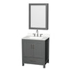 Custom image for Dark Gray with Brushed Chrome Trim / White Quartz, Rectangular Sink / Medicine Cabinet