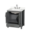 Custom image for Dark Gray with Brushed Chrome Trim / White Quartz, Rectangular Sink / No Mirror