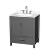 Custom image for Dark Gray with Brushed Chrome Trim / White Quartz, Rectangular Sink / No Mirror