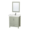 Custom image for Light Green with Brushed Nickel Trim / Carrara Cultured Marble, Rectangular Sink / 24