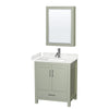 Custom image for Light Green with Brushed Nickel Trim / Carrara Cultured Marble, Rectangular Sink / Medicine Cabinet
