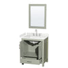 Custom image for Light Green with Brushed Nickel Trim / Carrara Cultured Marble, Rectangular Sink / 24