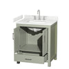 Custom image for Light Green with Brushed Nickel Trim / Carrara Cultured Marble, Rectangular Sink / No Mirror