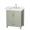 Custom image for Light Green with Brushed Nickel Trim / Carrara Cultured Marble, Rectangular Sink / No Mirror