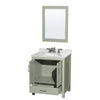 Custom image for Light Green with Brushed Nickel Trim / White Carrara Marble, Oval Sink / 24