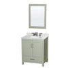 Custom image for Light Green with Brushed Nickel Trim / White Carrara Marble, Oval Sink / 24