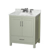Custom image for Light Green with Brushed Nickel Trim / White Carrara Marble, Oval Sink / No Mirror