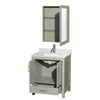 Custom image for Light Green with Brushed Nickel Trim / White Carrara Marble, Rectangular Sink / Medicine Cabinet