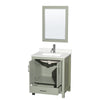 Custom image for Light Green with Brushed Nickel Trim / Giotto Quartz, Rectangular Sink / 24