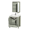 Custom image for Light Green with Brushed Nickel Trim / Giotto Quartz, Rectangular Sink / Medicine Cabinet