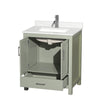 Custom image for Light Green with Brushed Nickel Trim / Giotto Quartz, Rectangular Sink / No Mirror