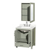 Custom image for Light Green with Brushed Nickel Trim / Giotto Quartz, Rectangular Sink / Medicine Cabinet