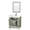 Custom image for Light Green with Brushed Nickel Trim / White Cultured Marble, Rectangular Sink / 24