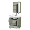 Custom image for Light Green with Brushed Nickel Trim / White Cultured Marble, Rectangular Sink / Medicine Cabinet