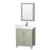 Custom image for Light Green with Brushed Nickel Trim / White Cultured Marble, Rectangular Sink / Medicine Cabinet