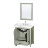 Custom image for Light Green with Brushed Nickel Trim / White Cultured Marble, Rectangular Sink / 24