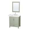 Custom image for Light Green with Brushed Nickel Trim / White Cultured Marble, Rectangular Sink / 24