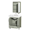 Custom image for Light Green with Brushed Nickel Trim / White Cultured Marble, Rectangular Sink / Medicine Cabinet
