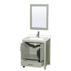 Custom image for Light Green with Brushed Nickel Trim / White Quartz, Rectangular Sink / 24