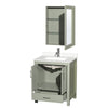 Custom image for Light Green with Brushed Nickel Trim / White Quartz, Rectangular Sink / Medicine Cabinet