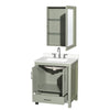 Custom image for Light Green with Brushed Nickel Trim / White Quartz, Rectangular Sink / Medicine Cabinet