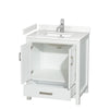 Custom image for White with Brushed Chrome Trim / Carrara Cultured Marble, Rectangular Sink / No Mirror