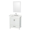 Custom image for White with Brushed Chrome Trim / Carrara Cultured Marble, Rectangular Sink / 24