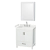 Custom image for White with Brushed Chrome Trim / Carrara Cultured Marble, Rectangular Sink / Medicine Cabinet