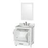 Custom image for White with Brushed Chrome Trim / White Carrara Marble, Oval Sink / 24