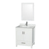 Custom image for White with Brushed Chrome Trim / White Carrara Marble, Rectangular Sink / 24
