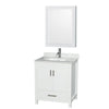 Custom image for White with Brushed Chrome Trim / White Carrara Marble, Rectangular Sink / Medicine Cabinet