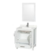 Custom image for White with Brushed Chrome Trim / Giotto Quartz, Rectangular Sink / 24