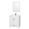 Custom image for White with Brushed Chrome Trim / Giotto Quartz, Rectangular Sink / 24