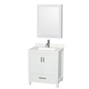 Custom image for White with Brushed Chrome Trim / Giotto Quartz, Rectangular Sink / Medicine Cabinet
