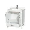 Custom image for White with Brushed Chrome Trim / Giotto Quartz, Rectangular Sink / No Mirror