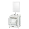 Custom image for White with Brushed Chrome Trim / Giotto Quartz, Rectangular Sink / 24