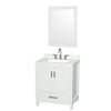 Custom image for White with Brushed Chrome Trim / Giotto Quartz, Rectangular Sink / 24