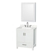 Custom image for White with Brushed Chrome Trim / Giotto Quartz, Rectangular Sink / Medicine Cabinet