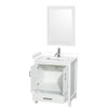 Custom image for White with Brushed Chrome Trim / White Cultured Marble, Rectangular Sink / 24