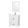 Custom image for White with Brushed Chrome Trim / White Cultured Marble, Rectangular Sink / 24